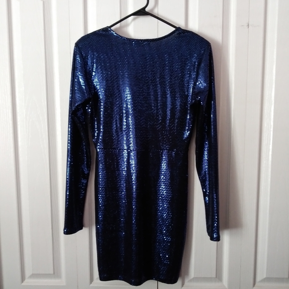 Blue Sequin Dress Size Medium - Picture 3 of 5